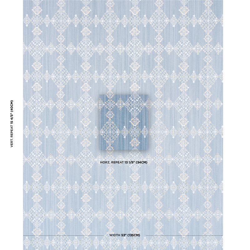 Kalindi Embroidery Fabric, Denim