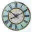 Horloge murale décorative ronde en bois avec finition patinée