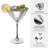 2 Piece Martini Cocktail Silver Glass Set