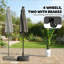 Base de parasol de patio polyvalente avec roues et système de stabilité double pour une utilisation extérieure
