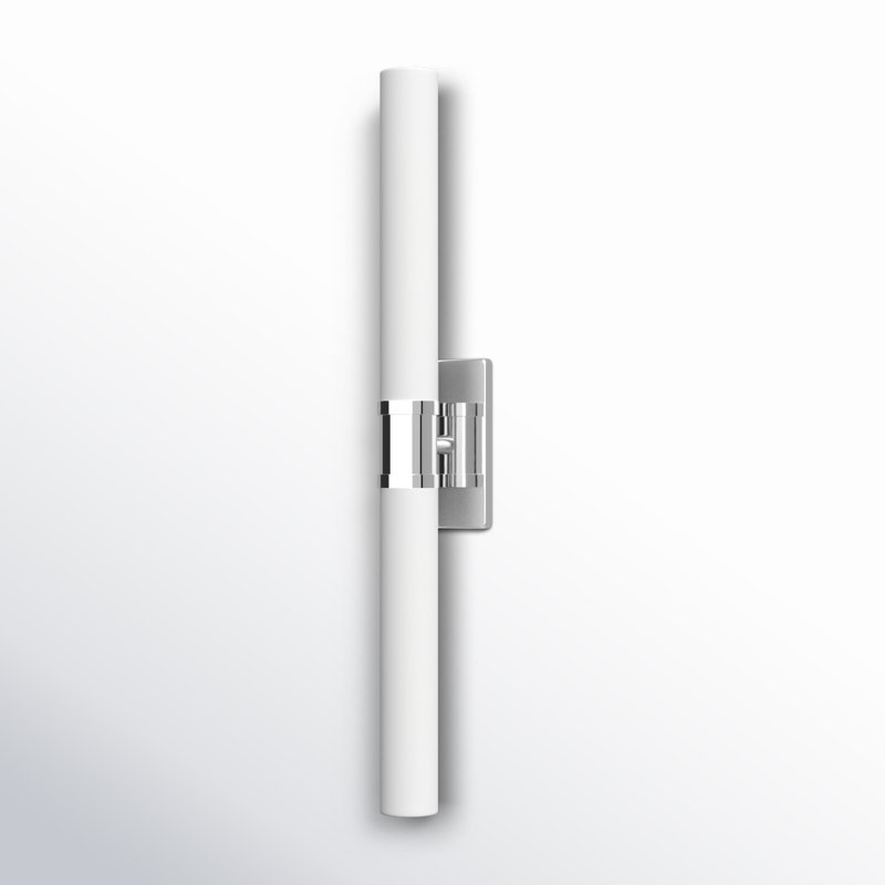Chrome and White Dimmable 2-Light Bath Bar