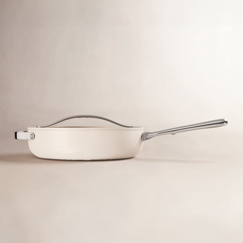 Caraway 4.5Qt Nonstick Ceramic Saute Pan W/ Lid, Cream