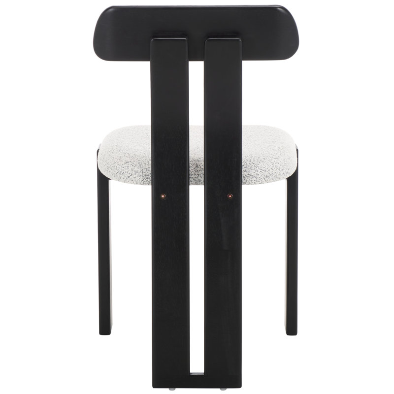 Cayde Boucle Seat Dining Chair, White/Black