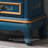 Retro Pattern Solid Wood Blue Sideboard
