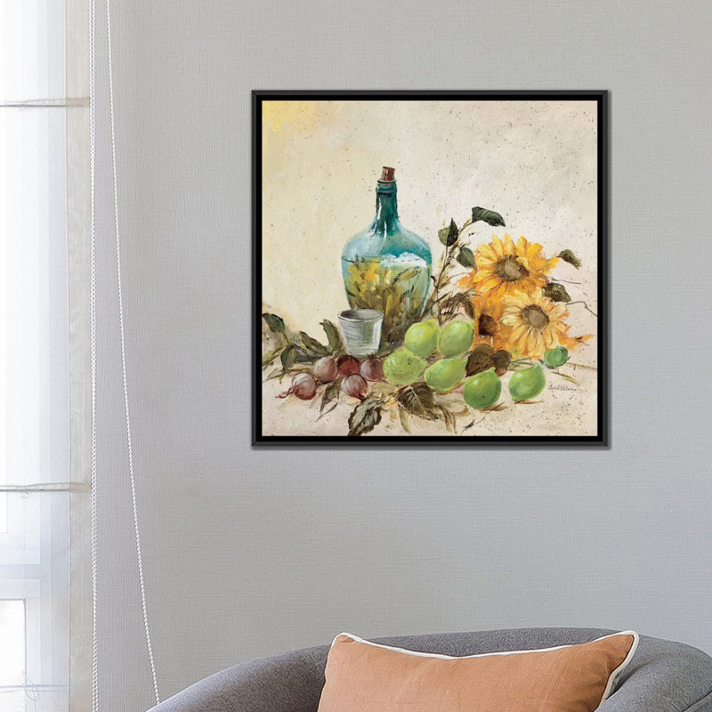 «Mediterranean Comp. II », reproduction sur toile, H 18 po x l 18 po x P 1,5 po, Toile encadrée noire, Pas de tapis
