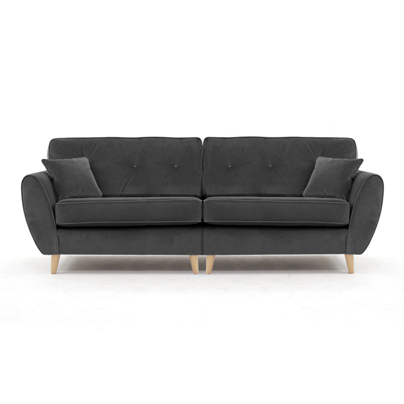 Rafe 4 Seater Velvet Sofa, Anthracite Velvet