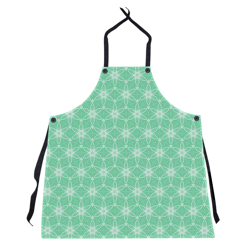 Tablier à cercles ornés de fond, Vert clair