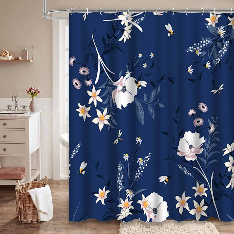 Rideau de douche à 12 crochets Floral Kind, 72" L x 84" W