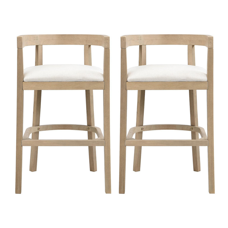Tabourets de bar (ensemble de 2), Naturel