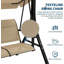3-Seat Outdoor Patio Swing Chair, Porch Hanging Bench with Adjustable Canopy, Armrests, and Breathable Textilene Fabric for Garden, Backyard, Poolside, Beige