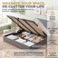 Structure de lit tapissier Annek avec rangement relevable, tête de lit à oreilles de H 40,9 po, lattes de bois et structure en métal, plusieurs tailles et options de tissu disponibles-1542829531-1537809586