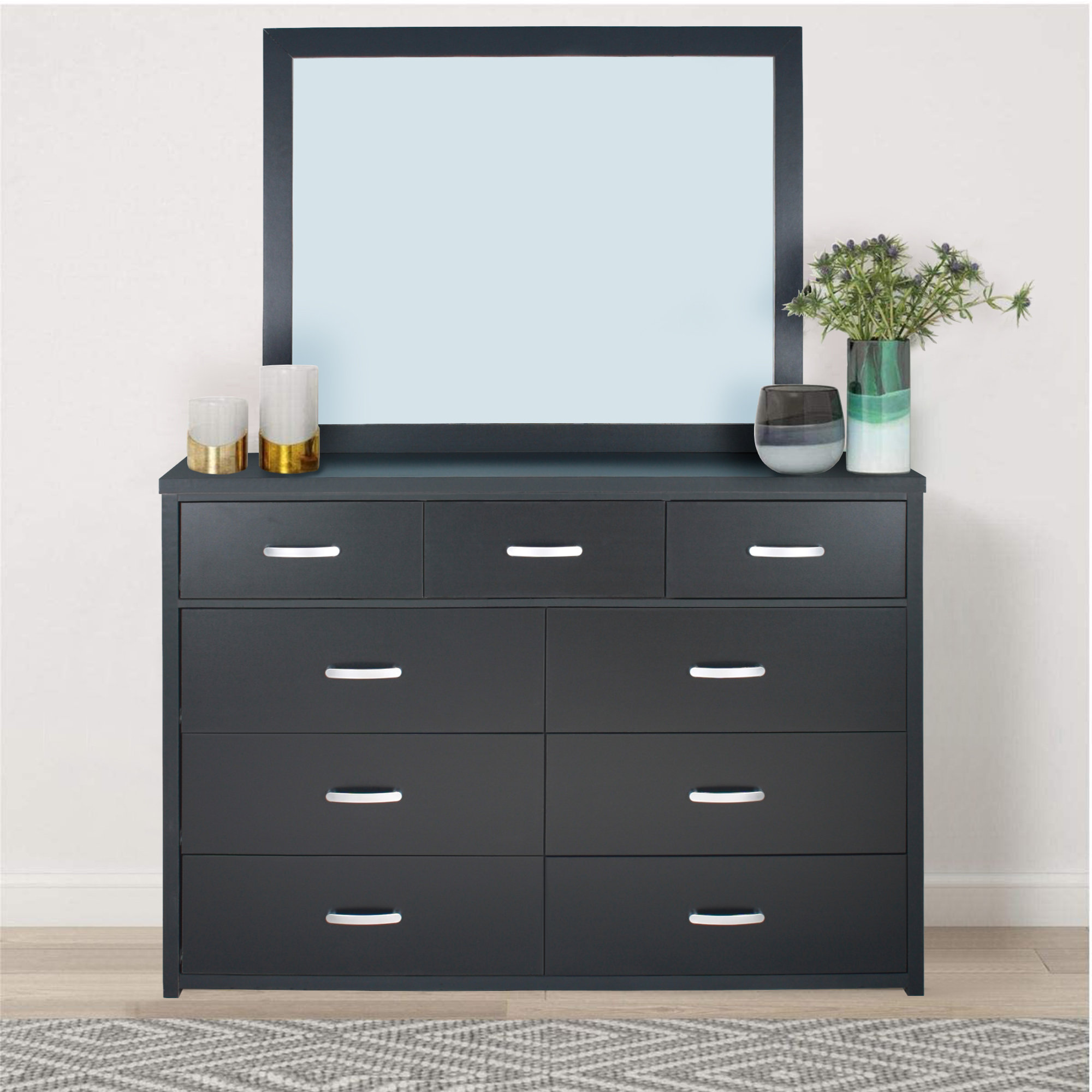 Tushara 9 - Drawer Dresser with Mirror