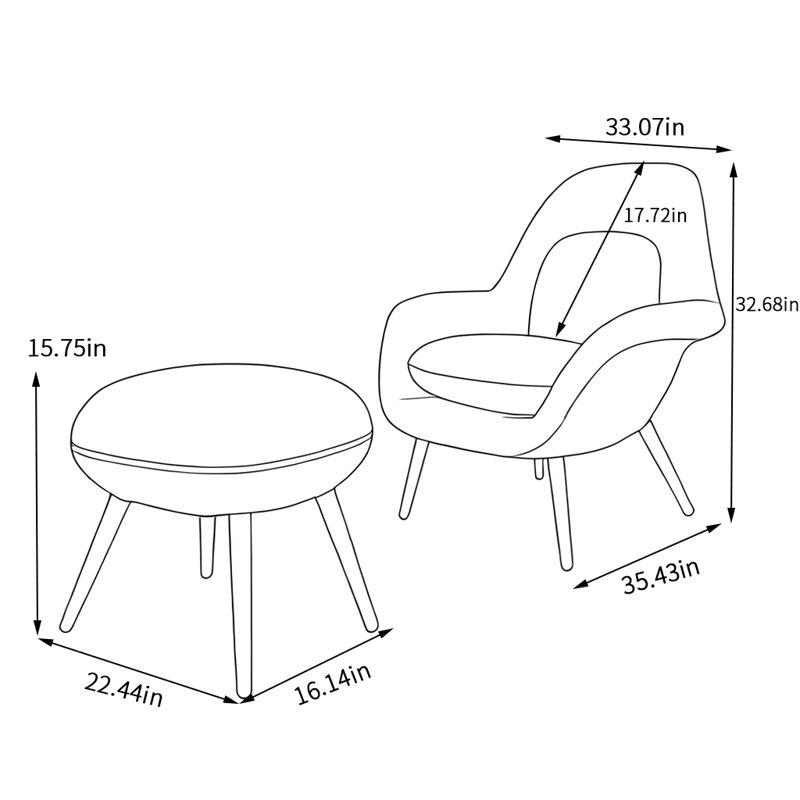 Chaise à dossier en tissu doux, Flanelle jaune blé