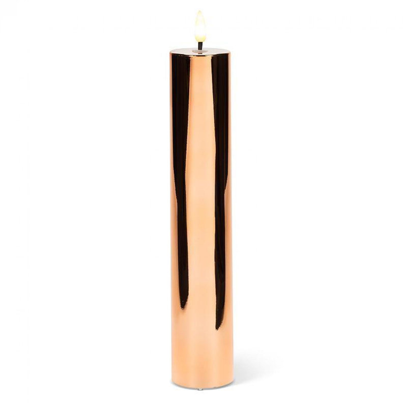 Bougie pilier à DEL sans flamme, H 10 po x l 2 po x P 2 po, Rose