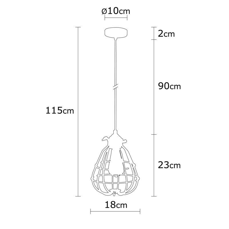 1 - Light Black Lantern Pendant