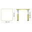 Tableau blanc rectangulaire à hauteur ajustable pour 4 étudiants, vert