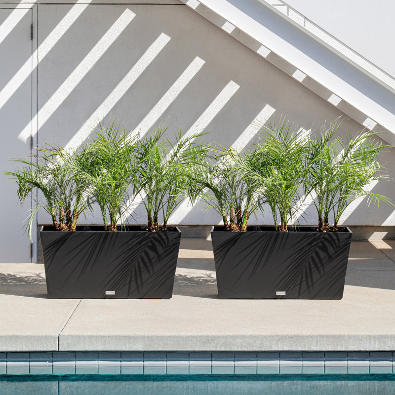 Pure Series Midori Planter, 19.75" H x 39.5" W x 12.5" D, 2, Black