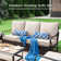 5-Person Outdoor Patio Conversation Set With Fire Pit Table 