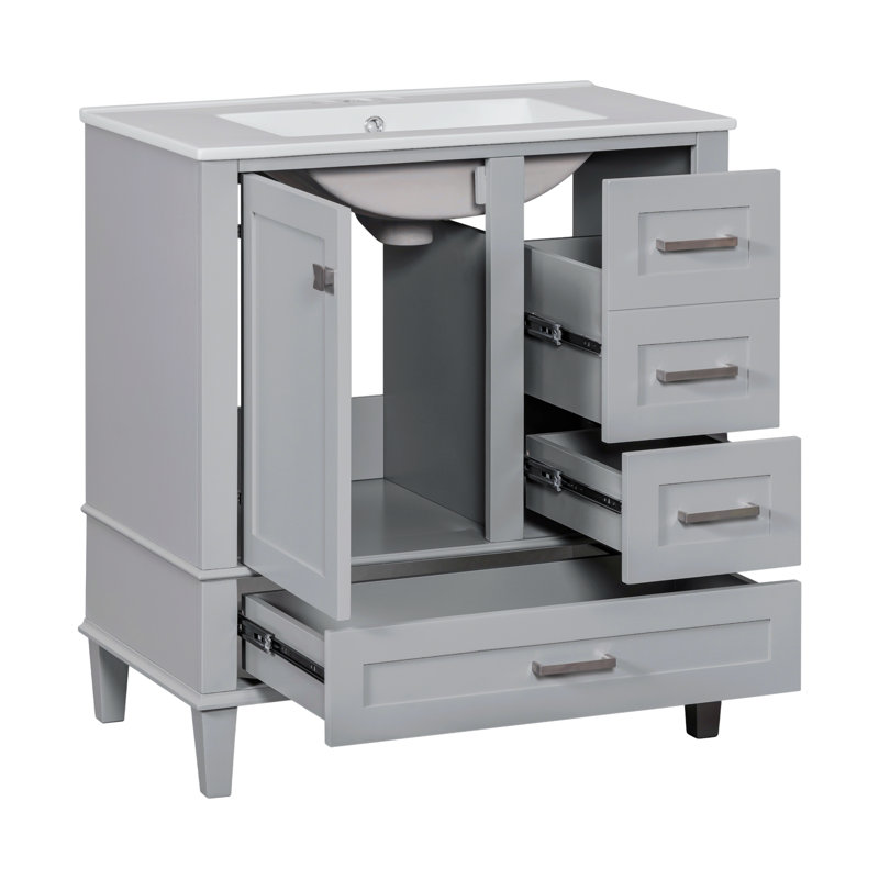 Susse 18.3'' Single Bathroom Vanity with Top, Gray
