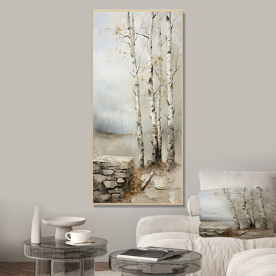 Rustic Birch Tree Charm - Art mural bouleau