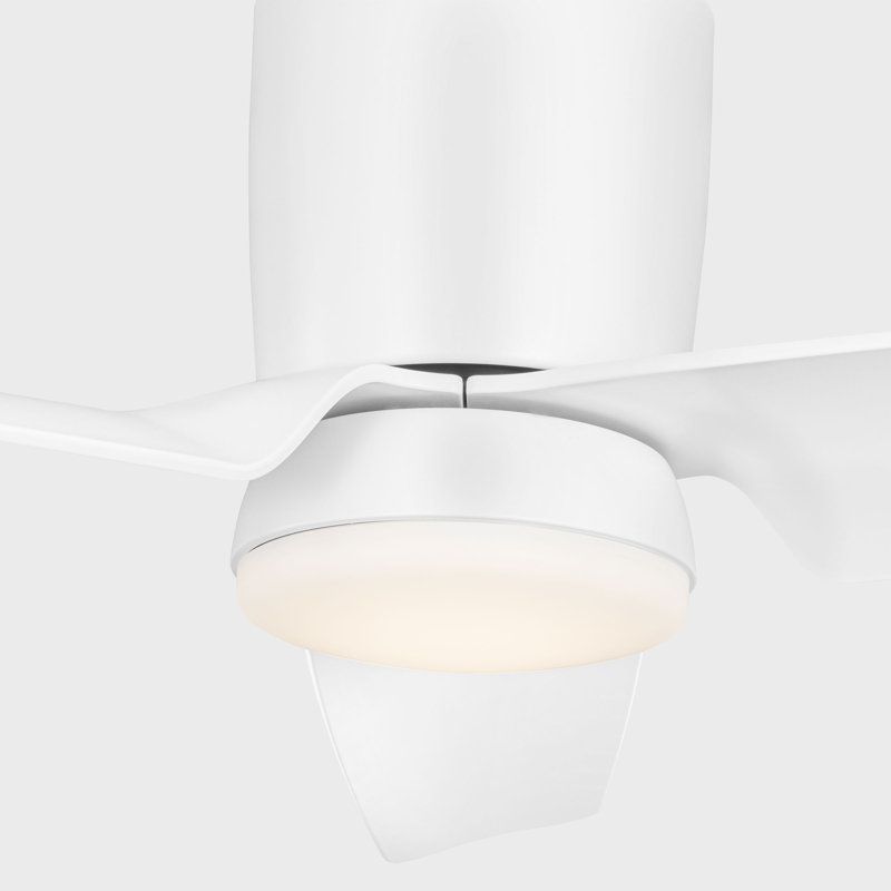 Visual Comfort Fan Colgin 56 Hugger LED Indoor Ceiling Fan with Matte White ABS blades and Handheld Remote