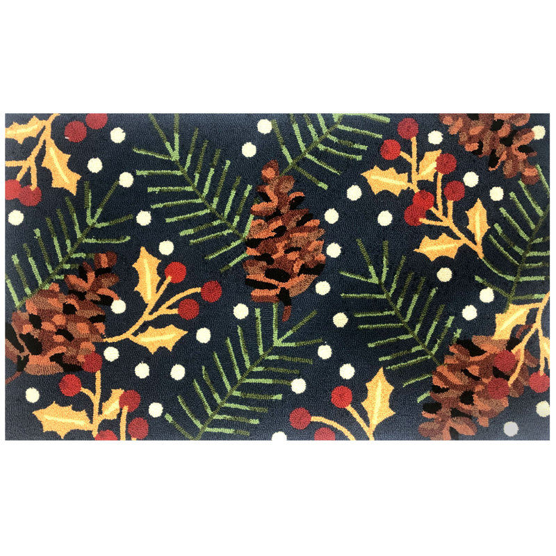 Happy Holly indigo taille 24 po x 36 po, L 24 po x L 36 po