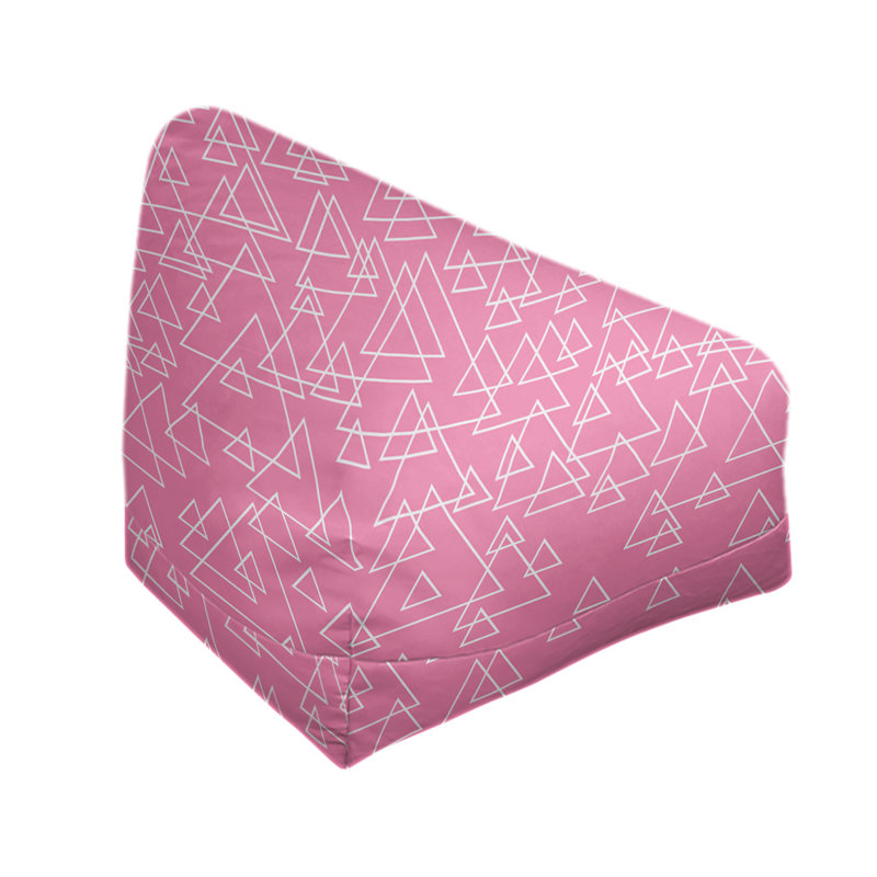 Housse de sac de pois Kitterman, H 38 po x L 42 po x P 29 po, Housse de pouf, Rose / blanc