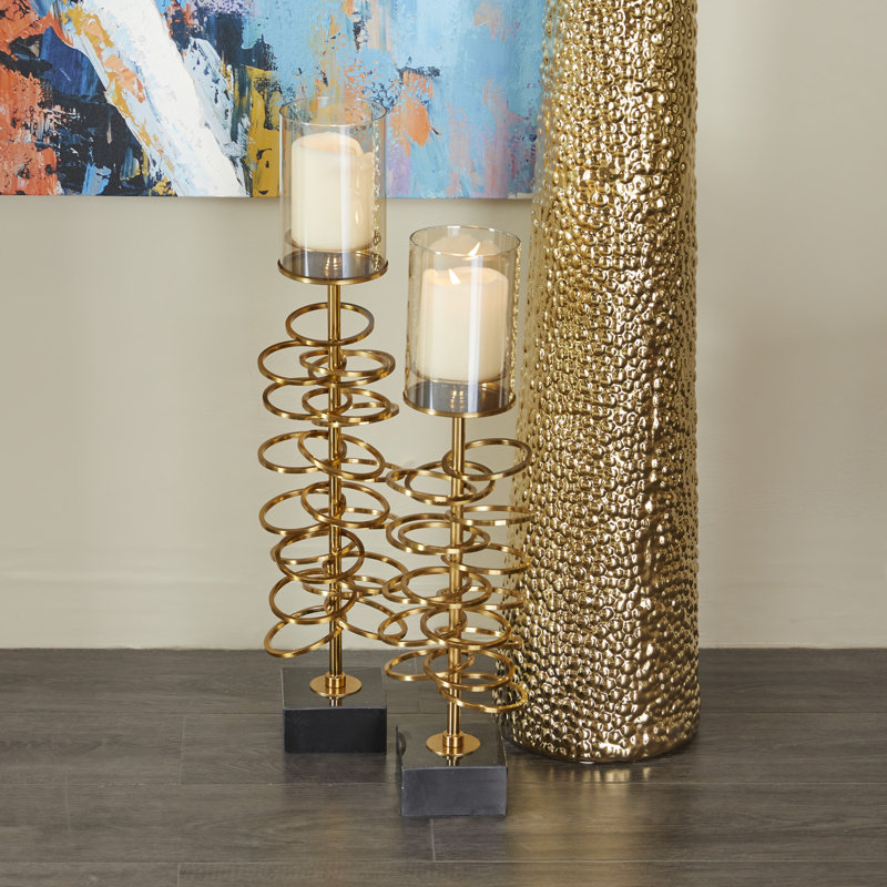 Porte-bougie moderne en acier inoxydable