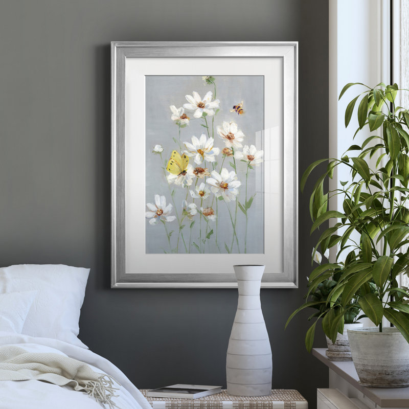 Gathering Daisies I - Cadre photo, reproduction d'art sur papier, H 18,5 po x l 24,5 po x P 1,5 po, Papier argenté