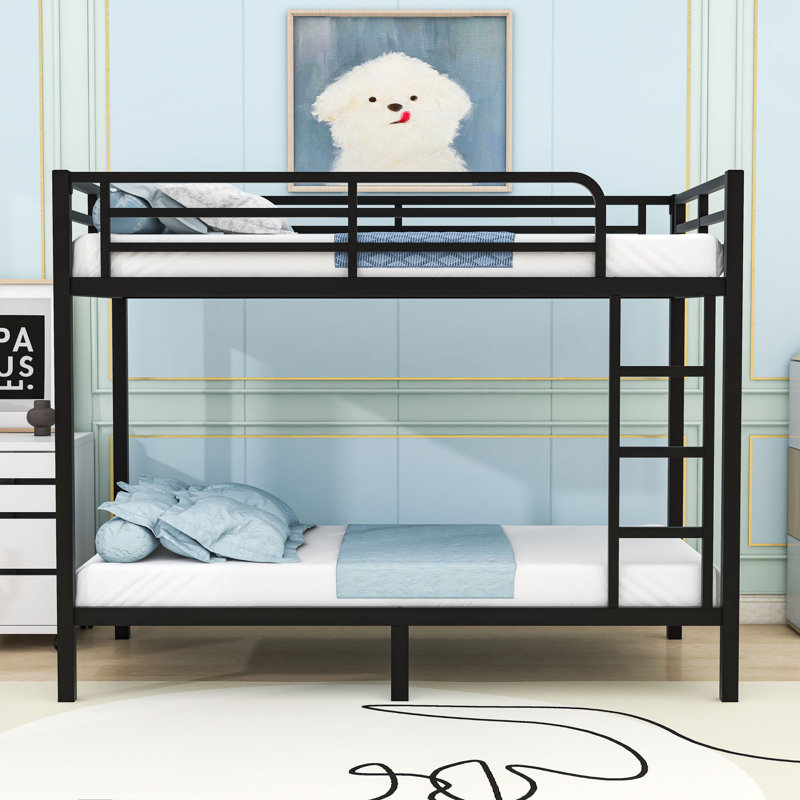 Metal Bunk Bed With Under Bed Storage, Extra-Long Twin Over Extra-Long Twin, Black