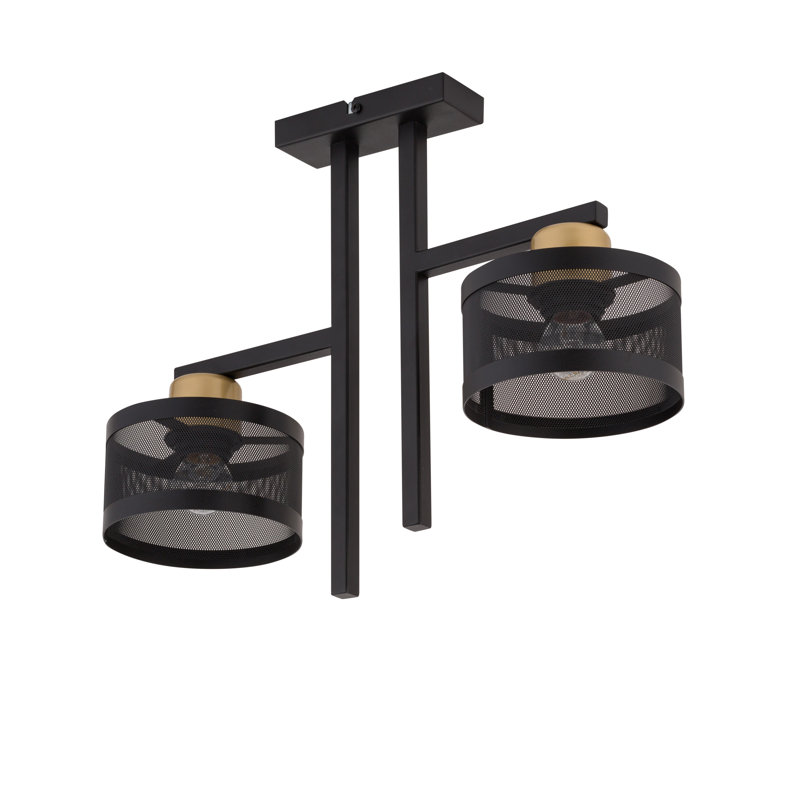 Daaniyal Semi Flush Mount, Gold/Black