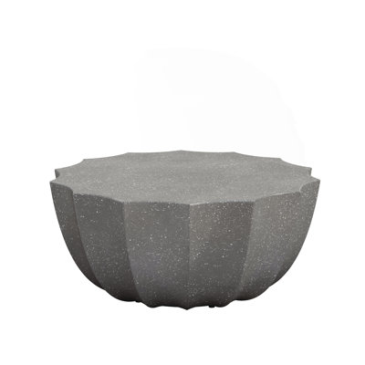 35.43" Modern Outdoor Waterproof Coffee Table - Durable Mgo Cement Design For Patio, Garden, Backyard & Living Room - Weather-Resistant