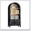 Bibliothèque cintrée de 170 cm de hauteur avec rangement, meuble à trois niveaux de style moderne du milieu du siècle avec porte pour une présentation élégante