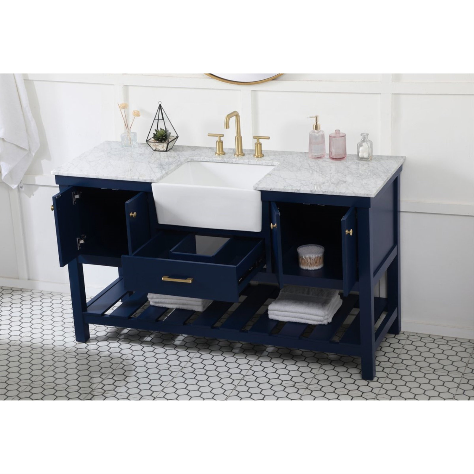 Pelaghia 60'' Single Bathroom Vanity, Blue
