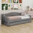 Upholstered Daybed Twin XL Size, Sofa Bed With LED Belt And Trundle, Linen Tufted Day Bed-835330807