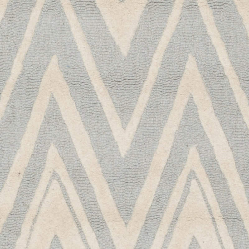 Sanyla Hand Tufted Wool Chevron Rug, Rectangle 9' x 12'