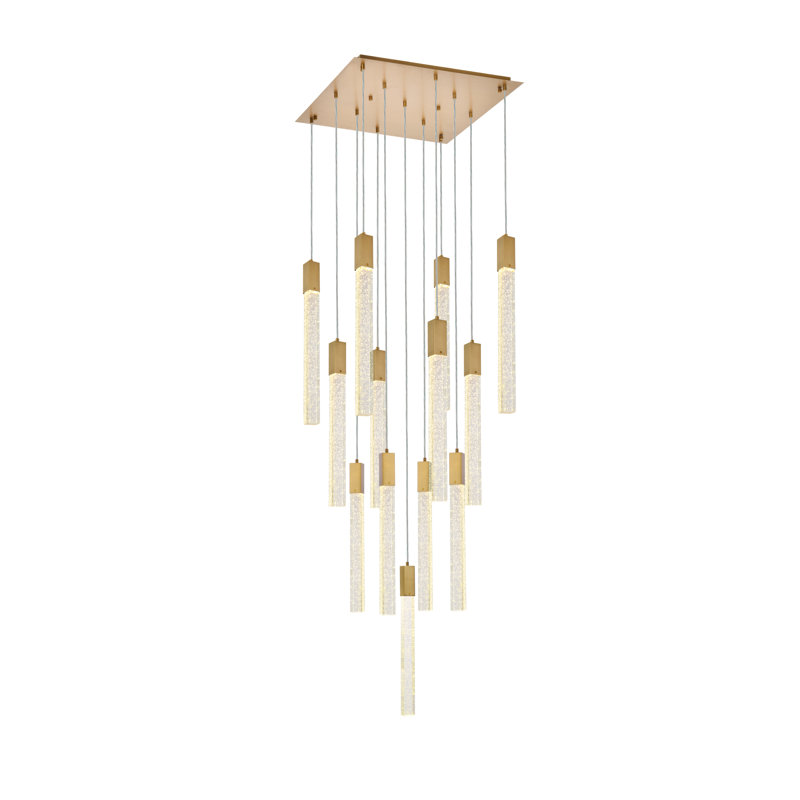 Aliha 13 - Light Cluster Pendant, Satin Gold