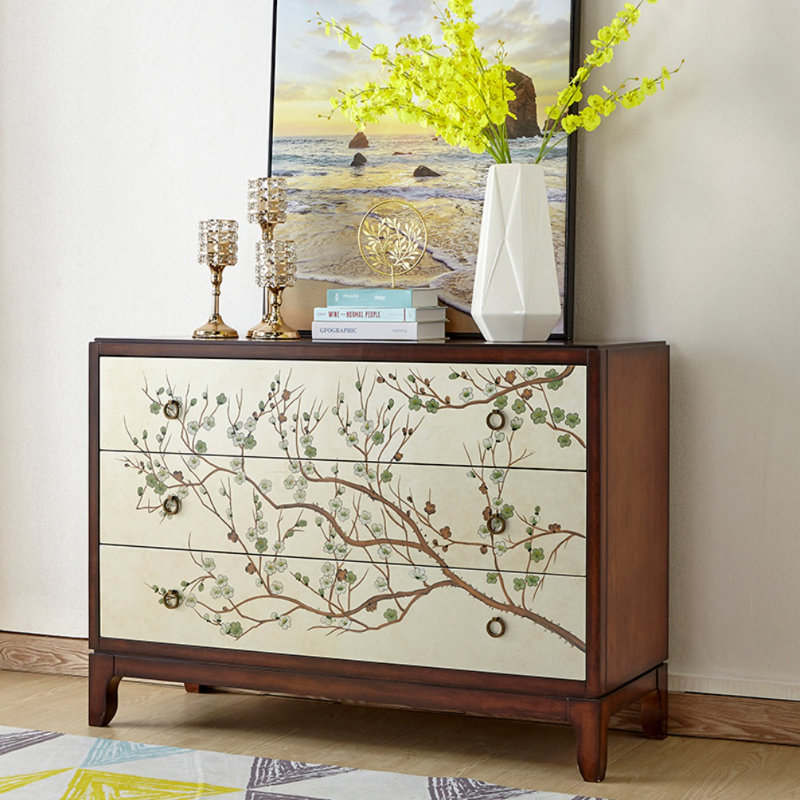 Modern Simple Painted Birch Entrance Cabinet Accent Chest