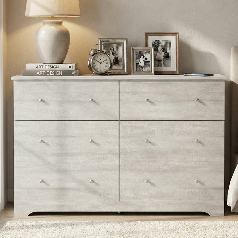 Blaklee 6 Drawer Dresser 47.24'' W, Dusty Gray Oak