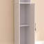 Bathroom Tall Cabinet With Adjustable Shelves, Narrow Storage Cabinet With Toilet Paper Scroll For Bathroom, Freestanding Bathroom Storage Cabinet with Magnetic Door, White