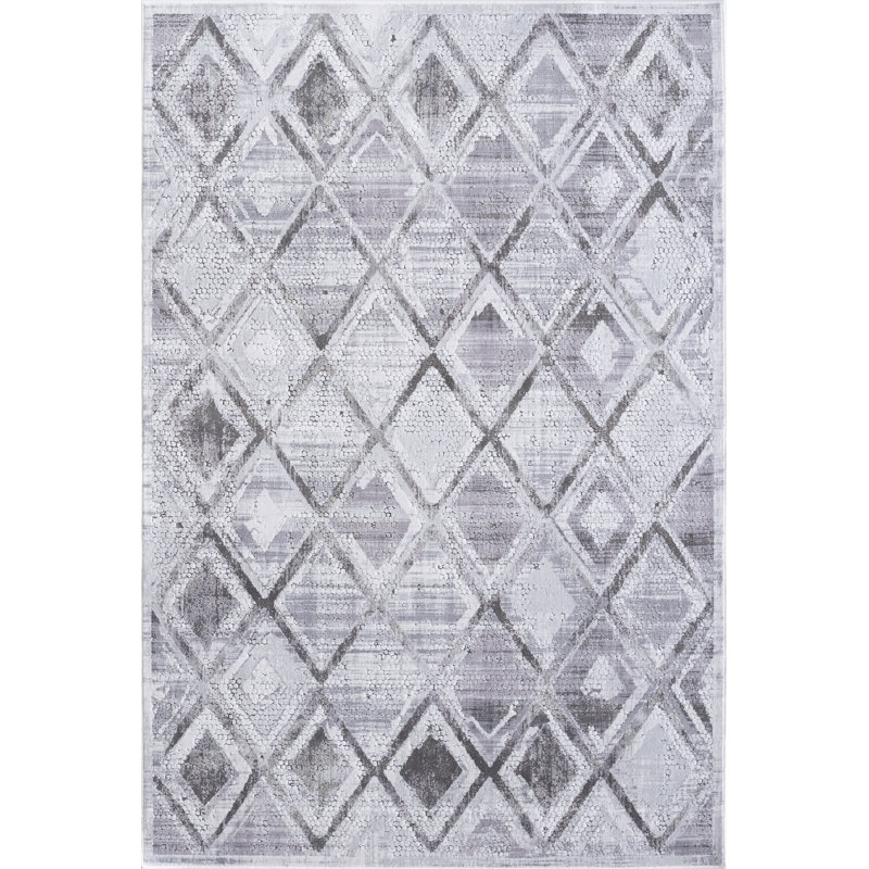 Tapis gris / crème Altura, Rectangle 6 pi 7 po x 9 pi 6 po