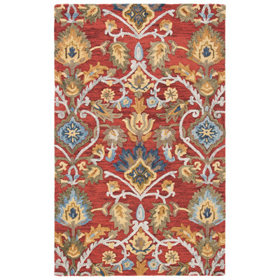 Haimes Hand Tufted Wool Floral Rug