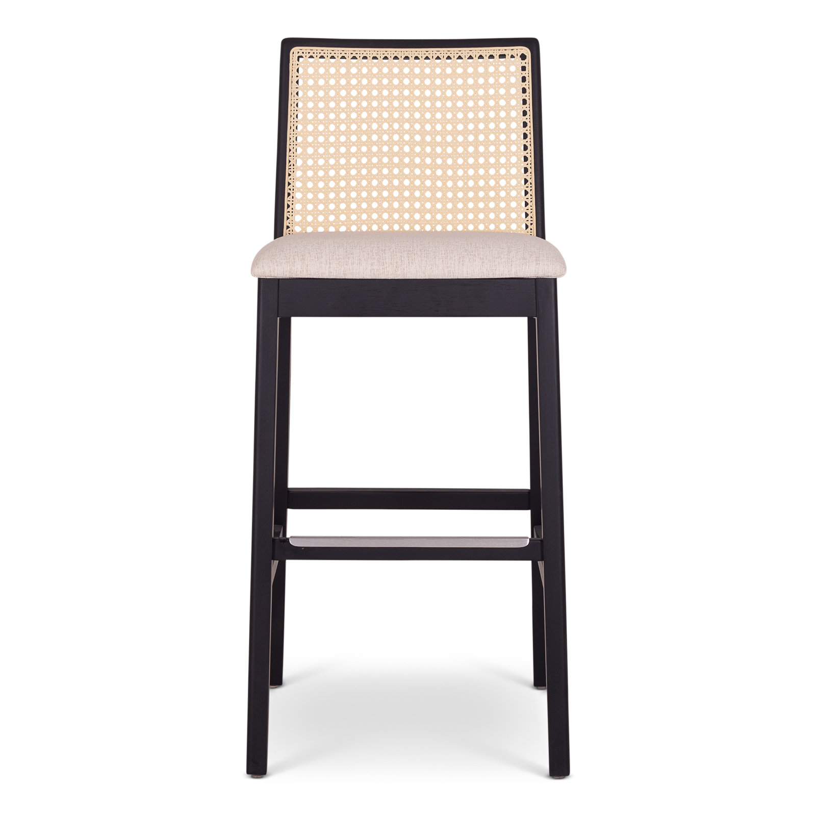 Mag Cane Bar & Counter Stool, Bar Stool (29.5" Seat Height), Medley Ivory/Ebano/Natural