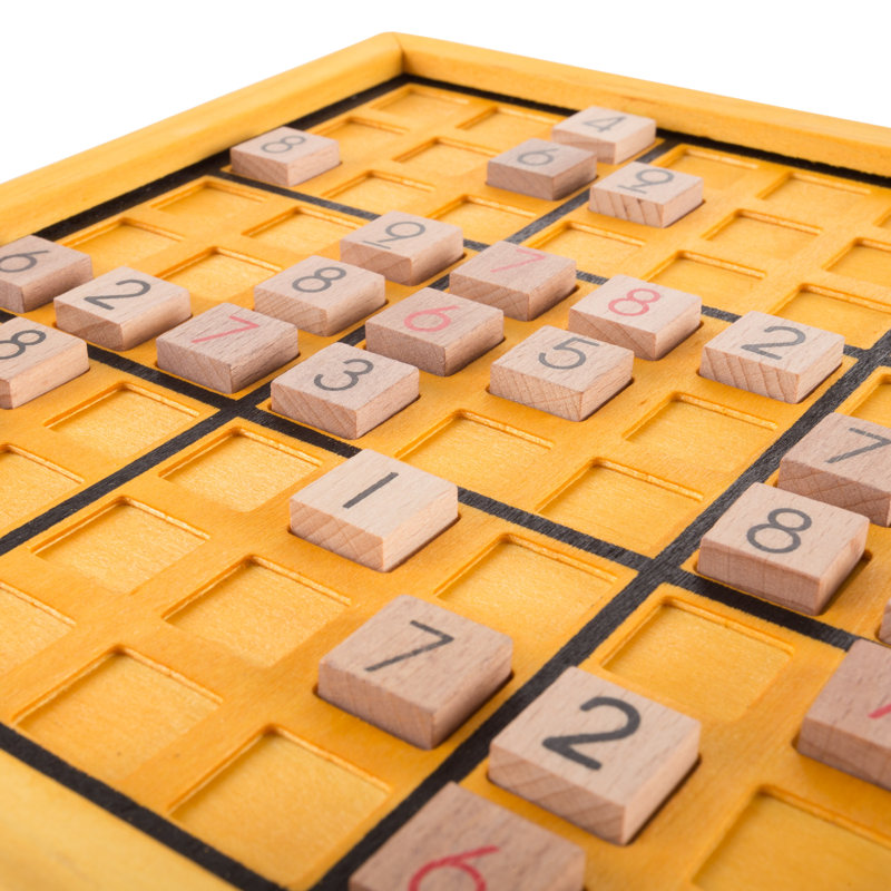 Ensemble de jeu de panneaux sudoku en bois