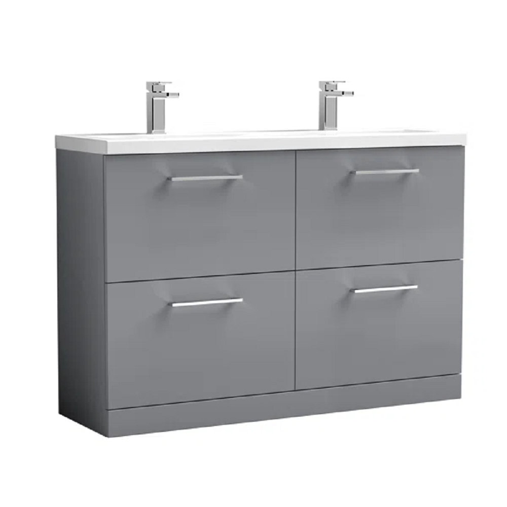 Arno 1205mm Double Bathroom Vanity with Integrated Vitreous China Basin