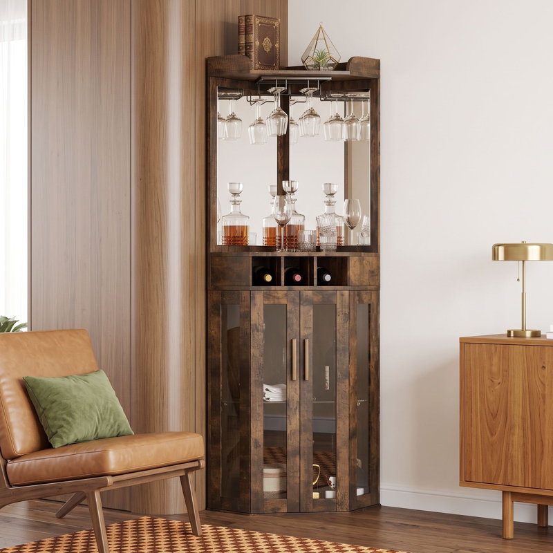 25.59 " W Glass Sideboard, Noyer