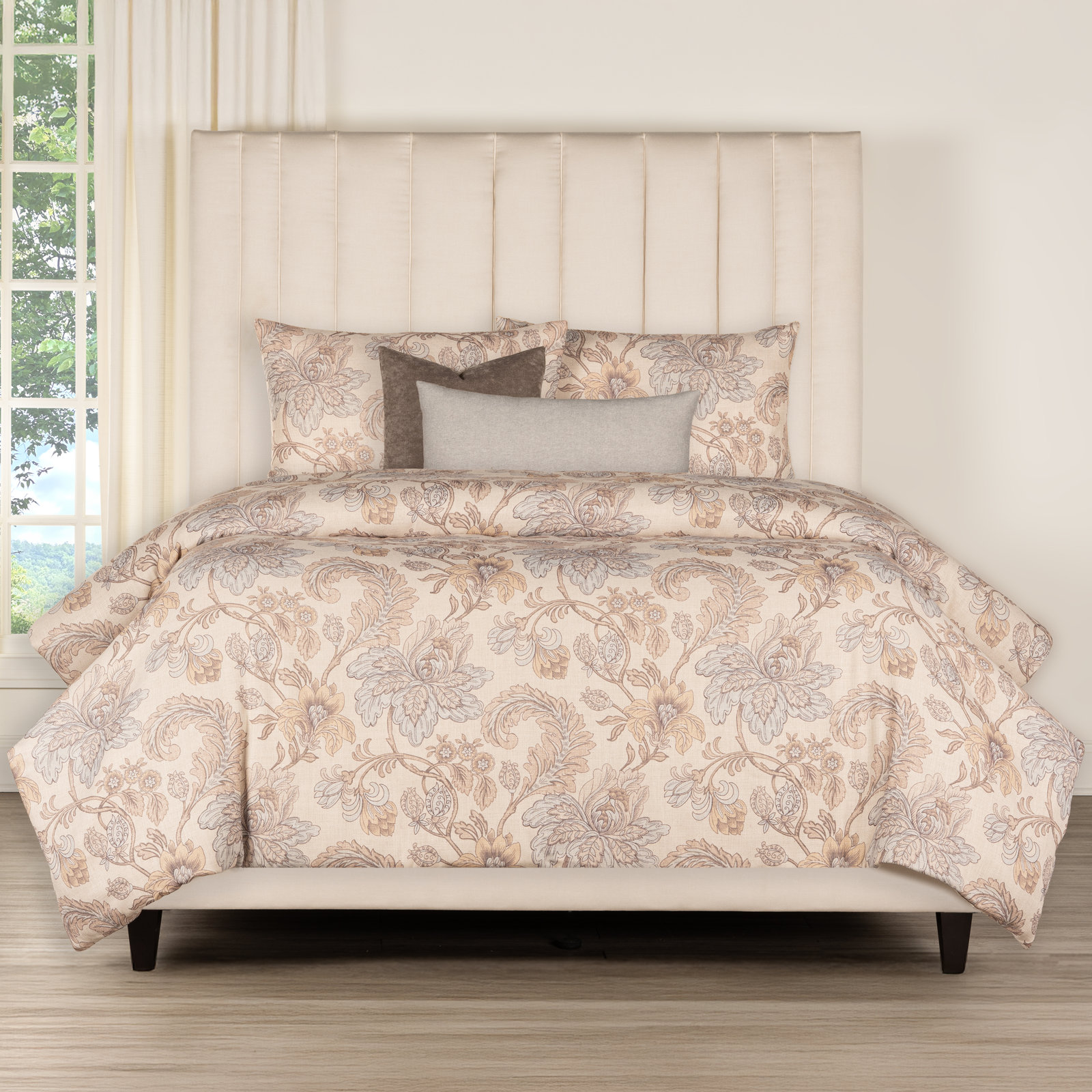 Margorie Duvet Cover Set, California King Duvet + 2 Shams + 2 Throw Pillows