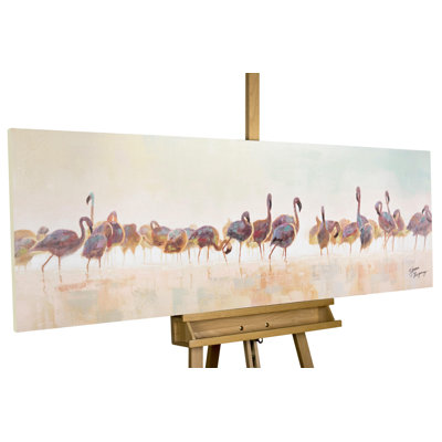 Acrylbild Bad der Flamingos