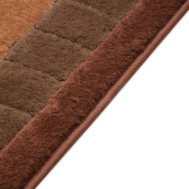 Custom Size Brant Collection Trellis Brown Design Medium Pile Slip Resistant Runner Rugs by Feet, Runner 2'2" x 12'