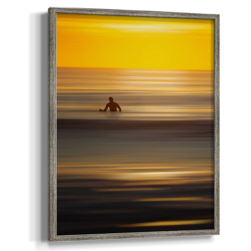 Alone in the Calm, reproduction d'art encadrée - bois massif, H 30 po x l 24 po